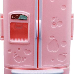 Decoración del refrigerador Minimalista Buena Artesanía 112 Casa de muñecas Refrigerador de doble puerta para Micro Pink Decoración del refrigerador Minimalista Buena Artesanía 112 Casa de muñecas Refrigerador de doble puerta para Micro Pink