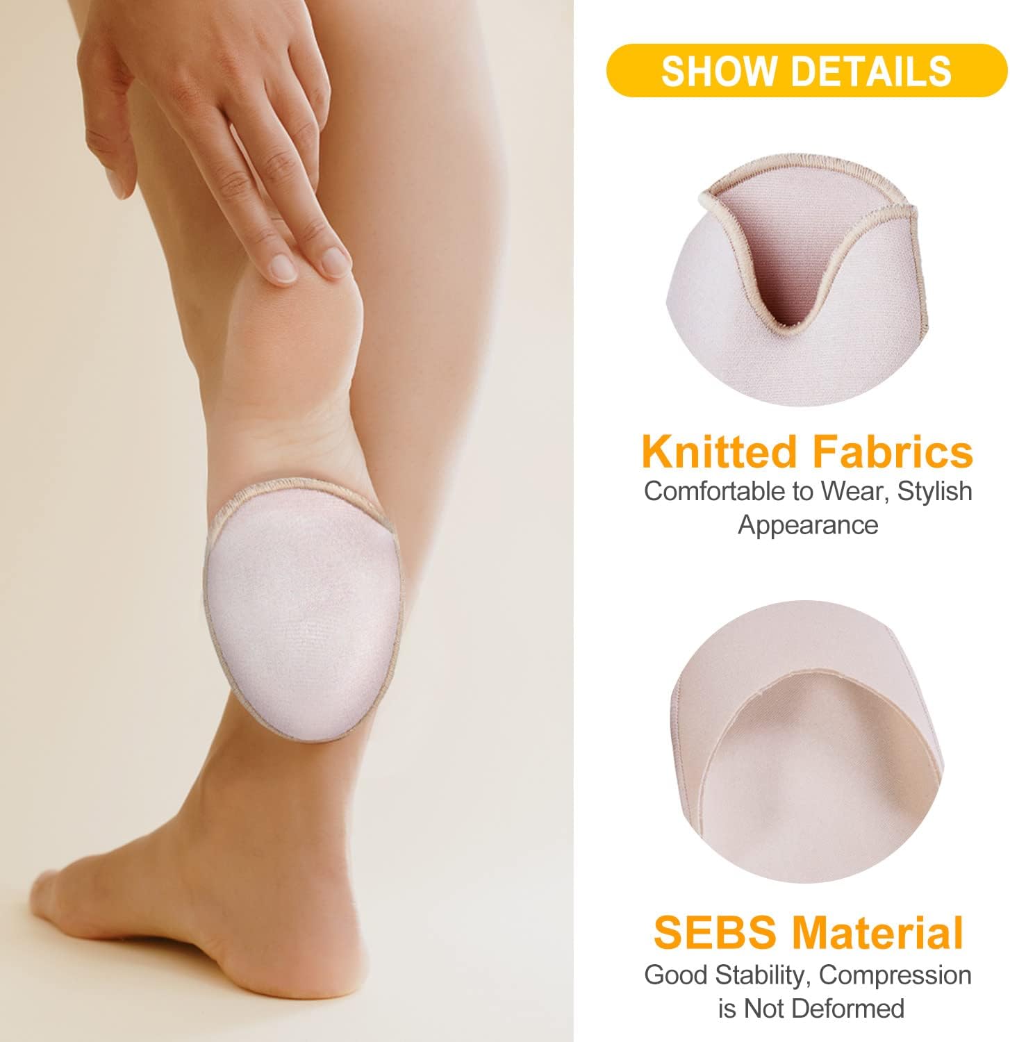 Povihome Almohadillas para proteger los dedos de los pies, cubierta de gel para los dedos de las mujeres 5-7 para talón, ballet, zapatos de punta, 1