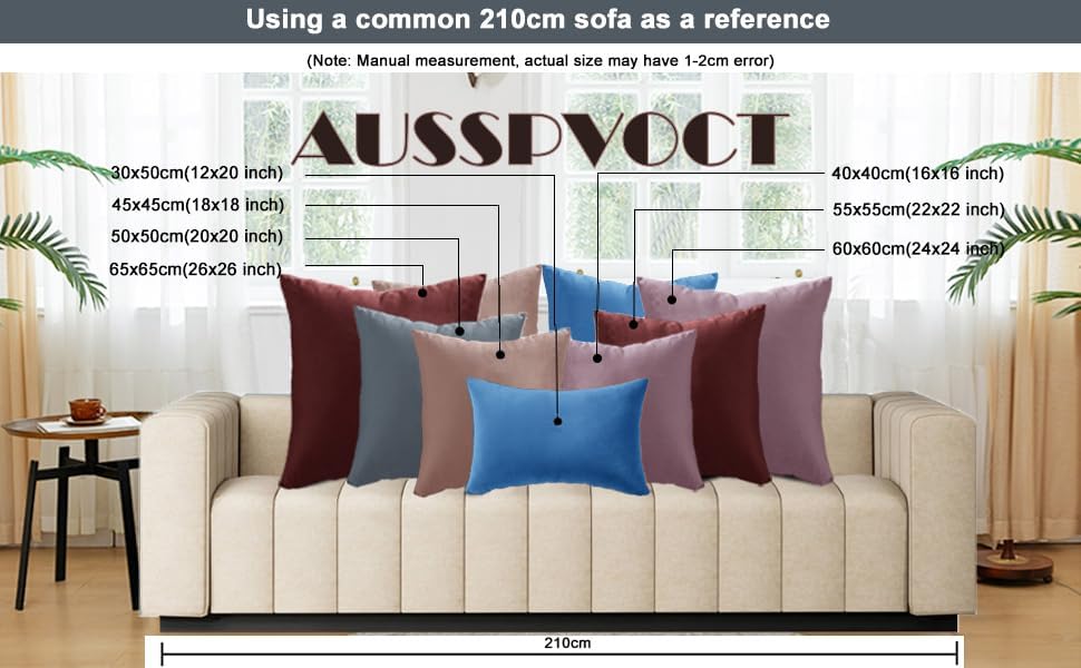 AUSSPVOCT Ative – Juego de 2 fundas de almohada de terciopelo suave, 12 x 20 pulgadas, fundas de cojín cuadradas para sofá, cama, automóvil, sala de