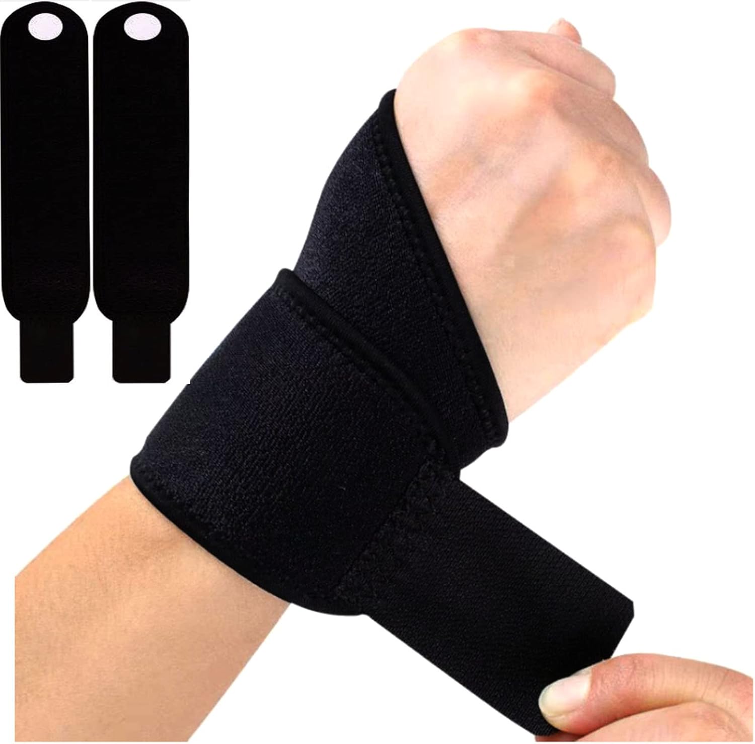 2 PCS Wrist Brace Sport-Adjustable Carpal Tunnel Hand Support Men Women Wrap Guard-Pain Relief WristBands Compression Strap Sleeve for Indoor