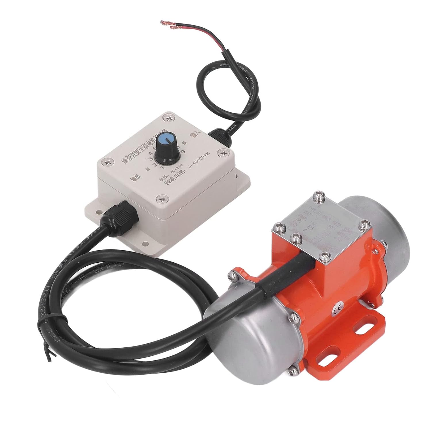 Hilitand Motor de vibración DC fuerza excitante pequeño motor eléctrico con controlador de velocidad sin escobillas 30W 4000RPM DC 12V 2.1A