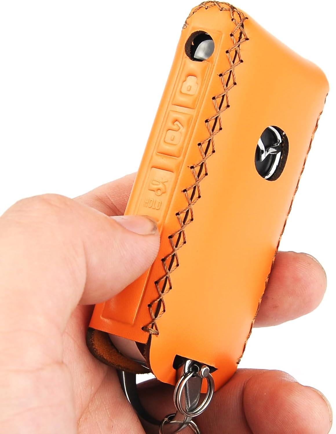 Cadtealir Funda de piel de vaca italiana para llavero compatible con Mazda CX-5, CX-50, CX-3, CX-30, CX-9, CX-90
