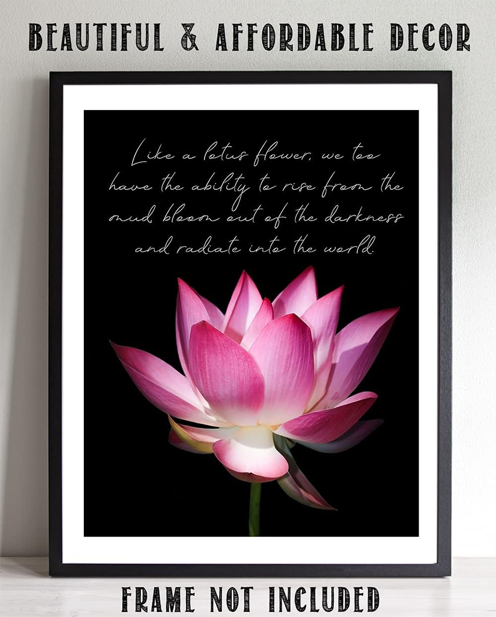 TJ Originals Decoración de pared espiritual y bohemia con texto en inglés “Like a Lotus” (Like a Lotus Flower)  Namaste Zen y meditación estética