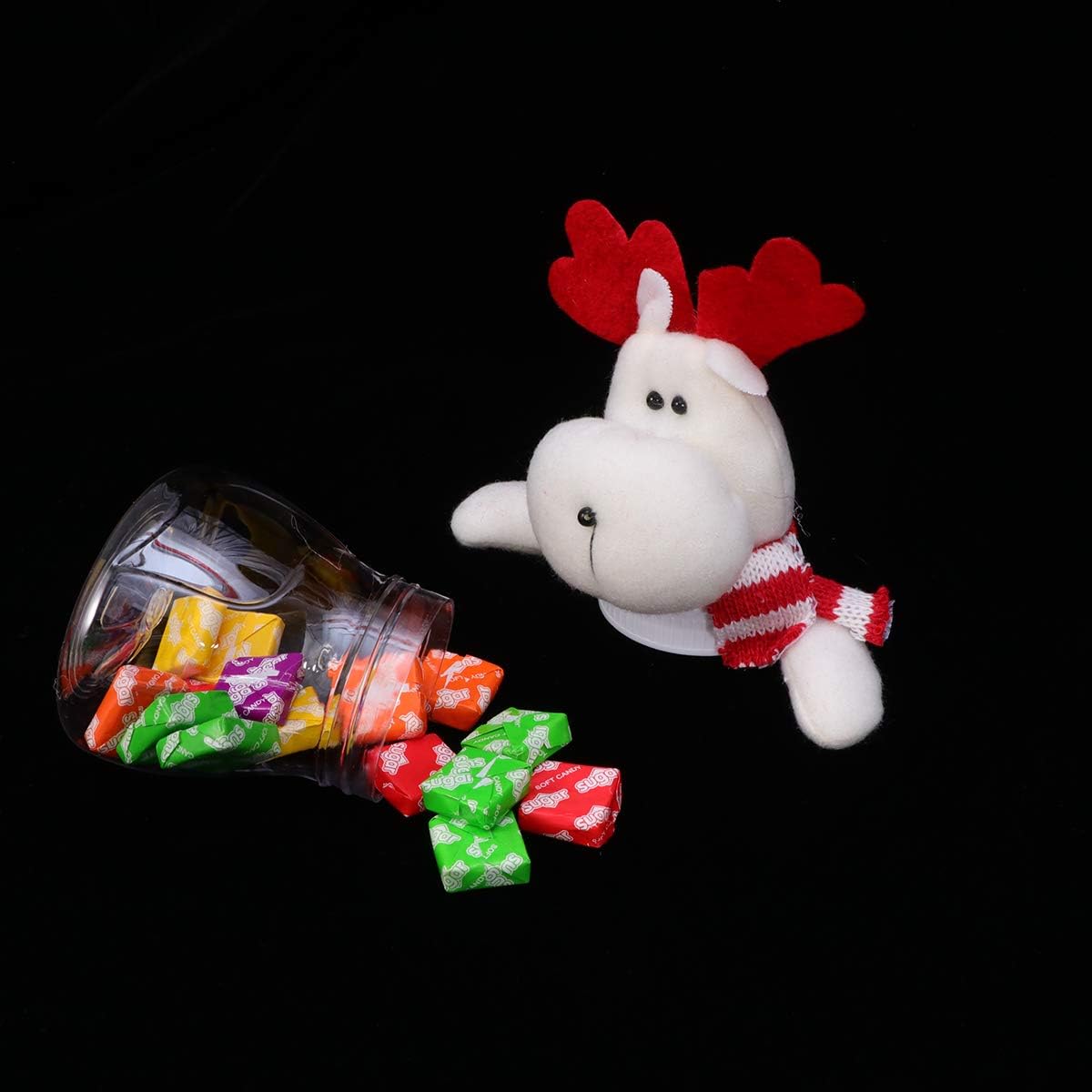 Vaguelly Tarros de caramelo transparentes, regalos de Navidad, plato de dulces de Navidad, tarro de regalo de Navidad, caja de almacenamiento de