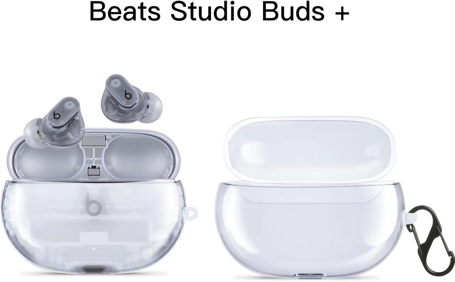LiZHi Compatible con Beats Studio Buds + funda transparente, funda protectora diseñada de TPU suave transparente a prueba de golpes, accesorios