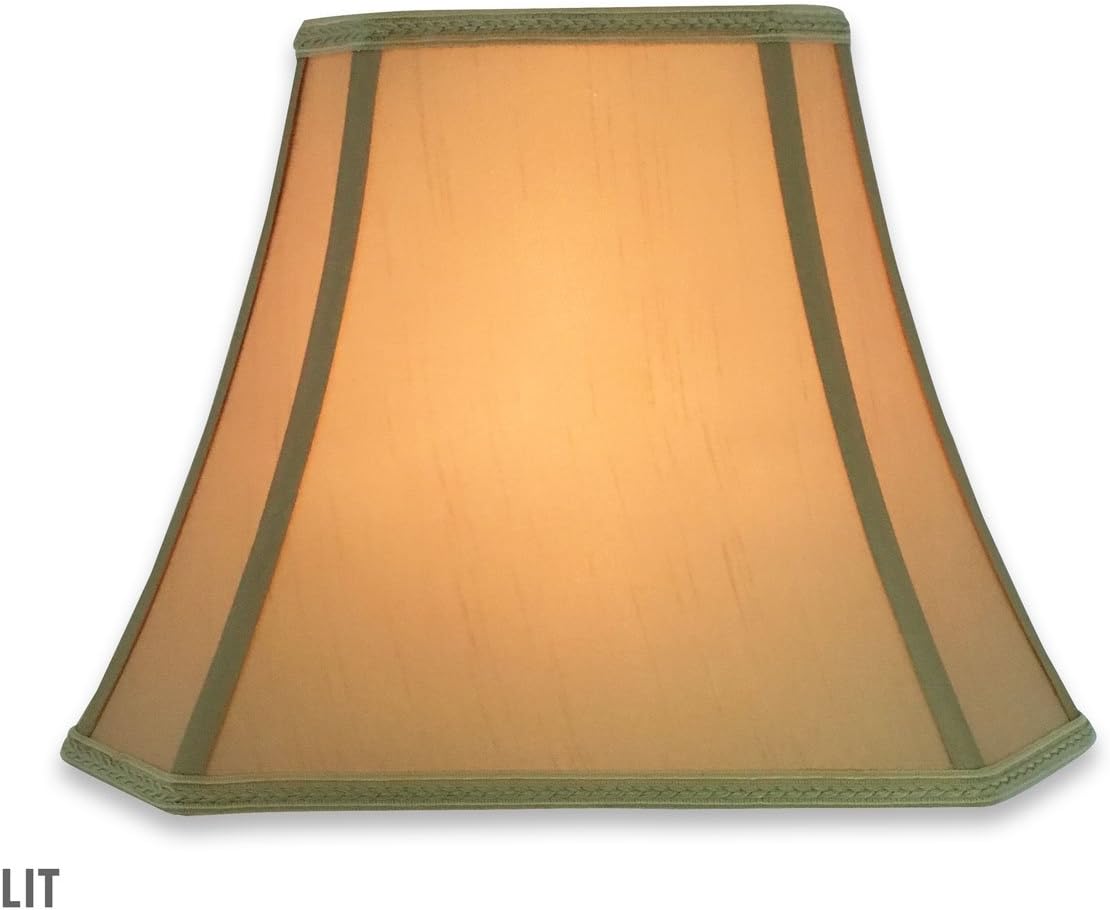 Royal Designs, Inc. DSO-68-16AGL-2 – Juego de 2 pantallas de campana de diseño de corte rectangular, pantalla de seda de tela mediana con accesorio