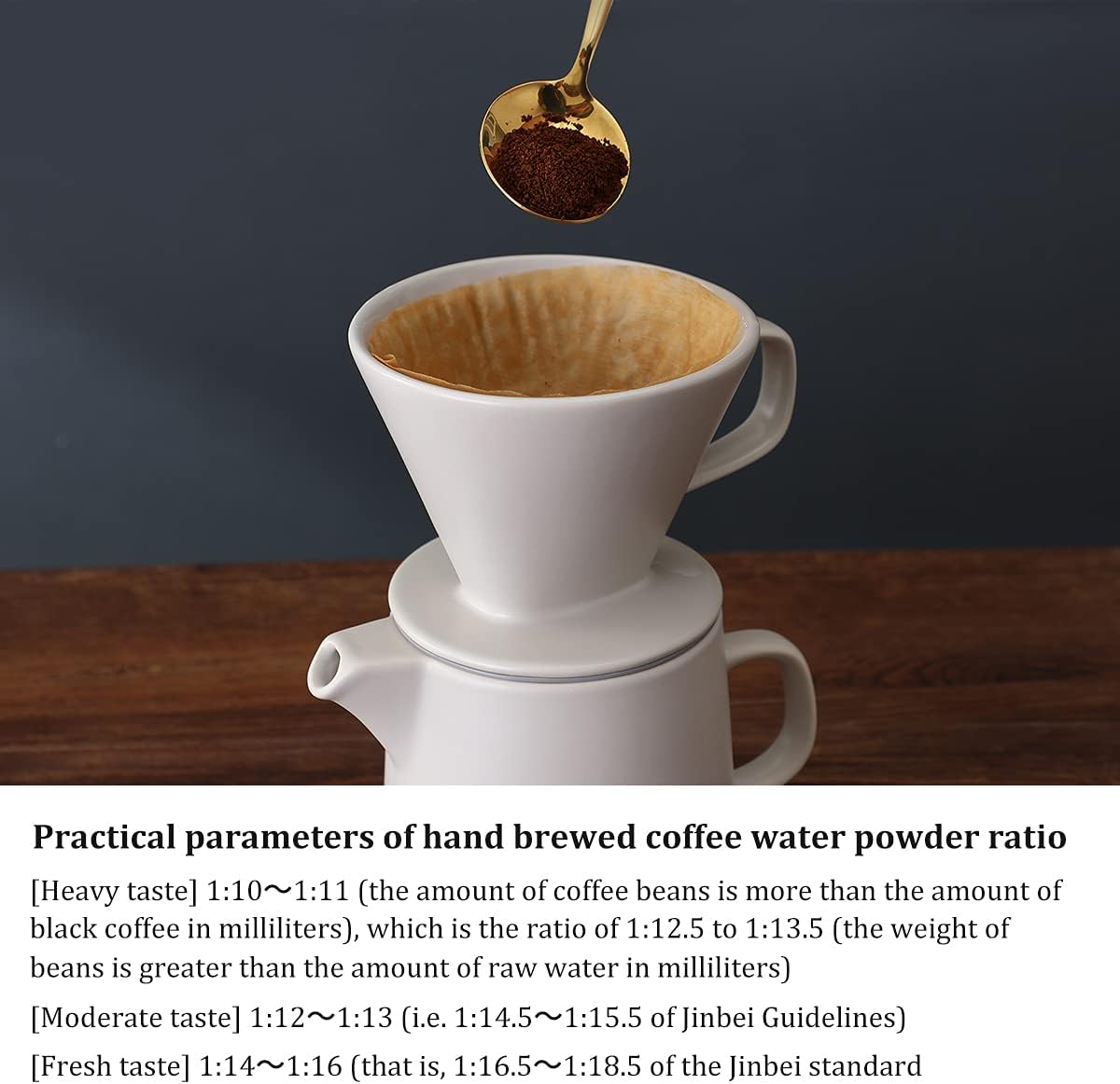 Cafetera Prensa Cafetera Con Mano Juego de Cafetera de Cerámica Taza de Filtro de Café de Goteo Mano Pot-850Ml (blanco)
