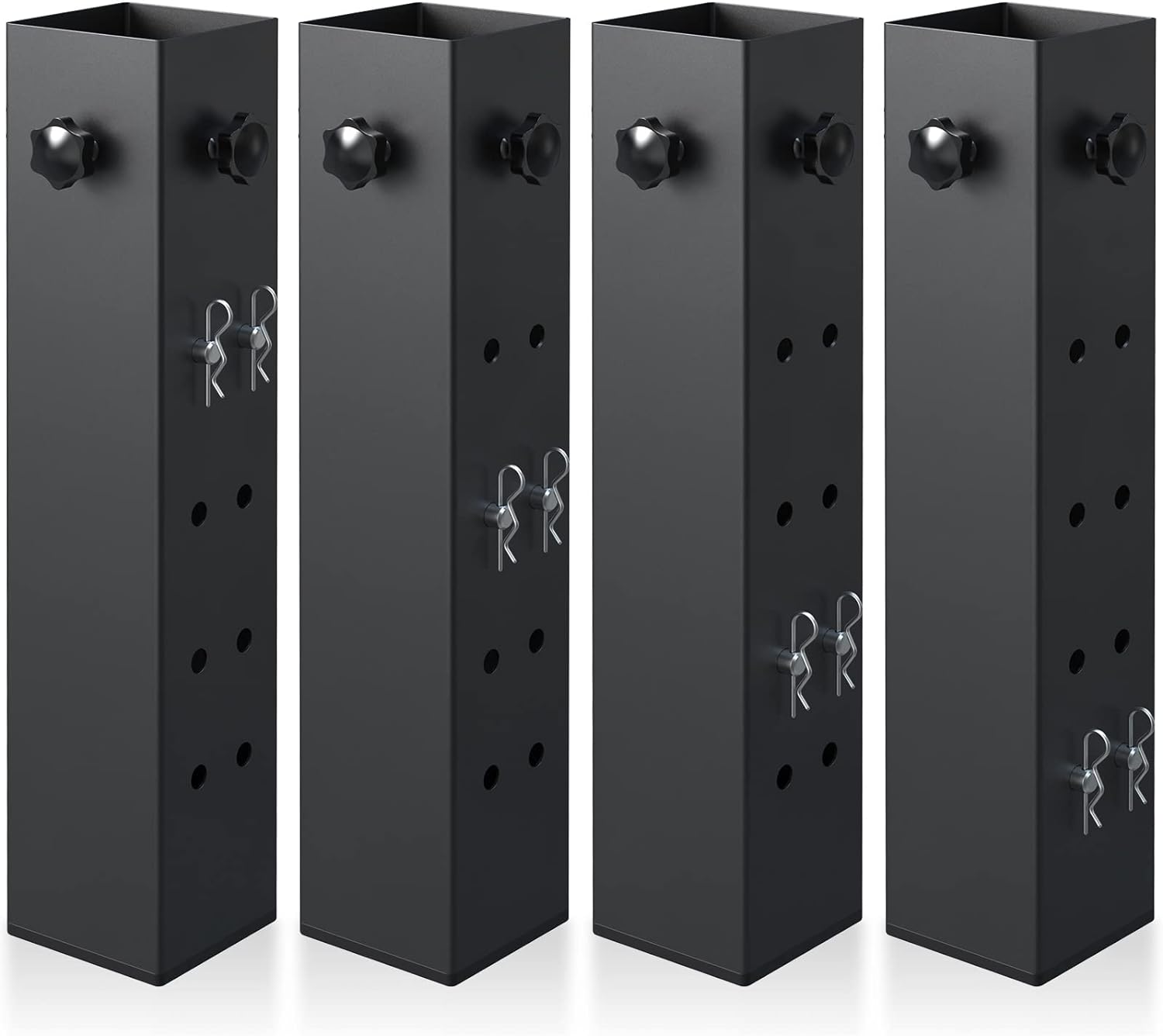 Paquete de 4 elevadores de cama de acero al carbono súper pesados para dormitorios universitarios cuadrados de madera, mesas, elevadores cuadrados