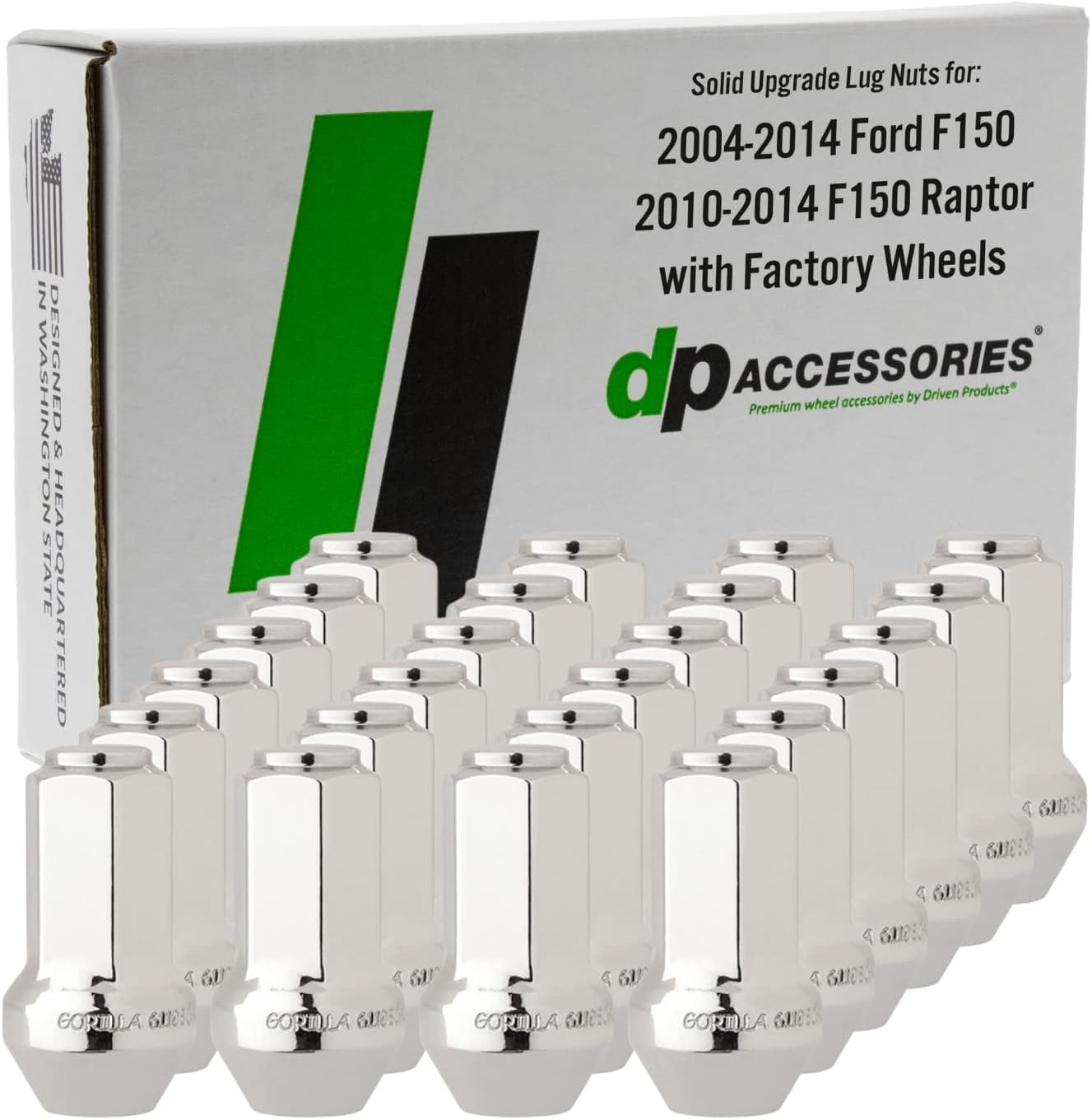 DPAccessories Tuercas de llanta cromadas para Ford F150 2004-2014 – Tuercas de llanta OEM F150 – Tuercas de llanta cromadas para Ford F150 – Tuercas