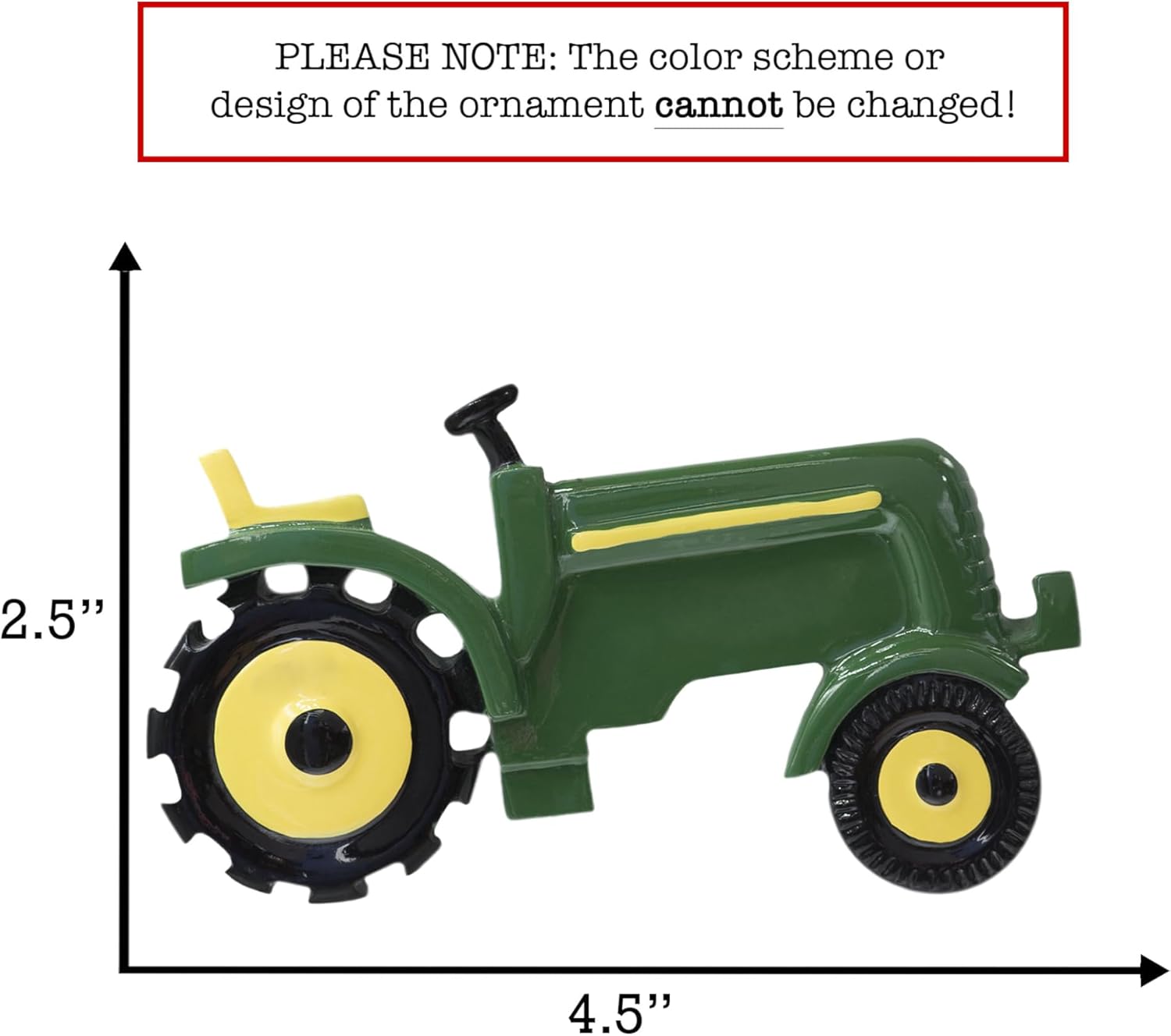Adorno de Navidad personalizado de tractor 2023  Personalización escrita a mano gratis  Vehículo de granja verde, remolque agrícola para árbol de