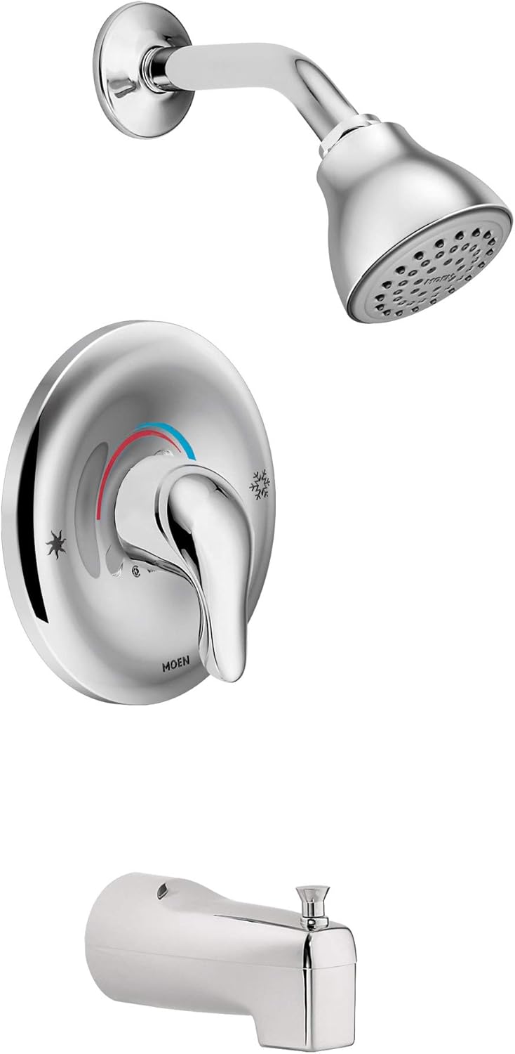 Moen L2353EP Chateau – Grifo para bañera y ducha Posi-Temp, con válvula incluida, cromado