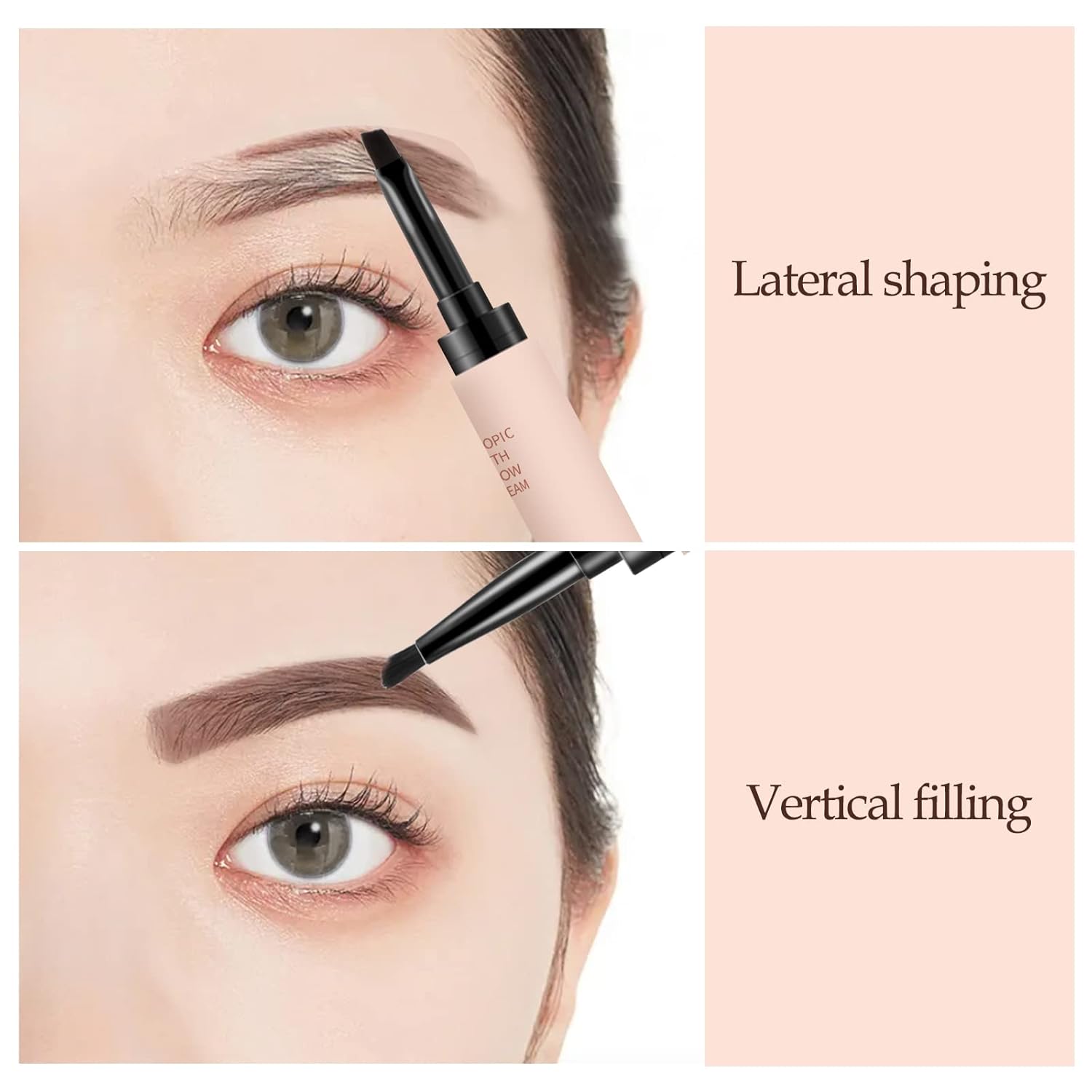 Boobeen Lápiz de cejas impermeable, pluma definidora de cejas de larga duración, bolígrafo delineador de ojos multiusos, maquillaje de cejas mate