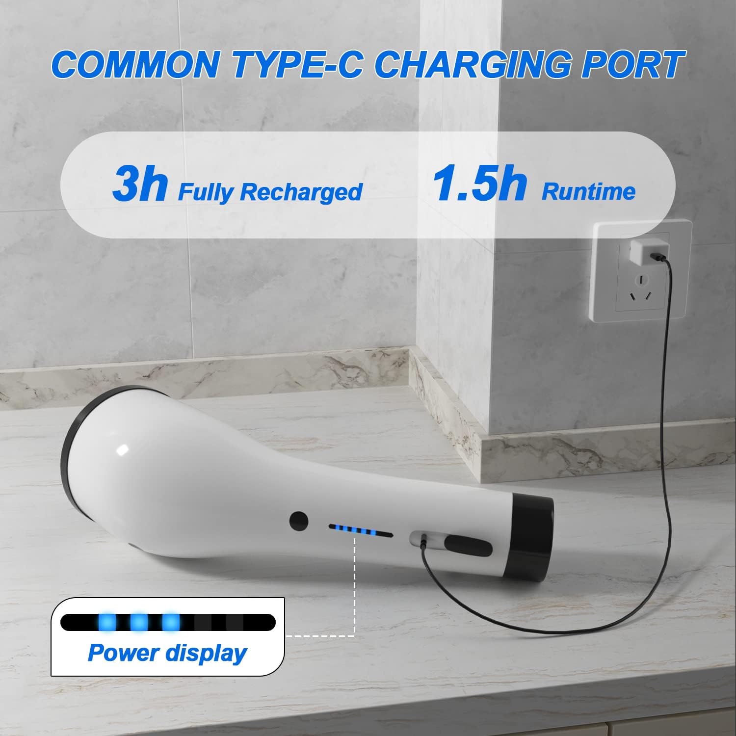 SZFIXEZ SXT-160 – Cepillo eléctrico de limpieza de ducha, 2 velocidades ajustables, inalámbrico, con 8 cabezales de cepillo reemplazables para