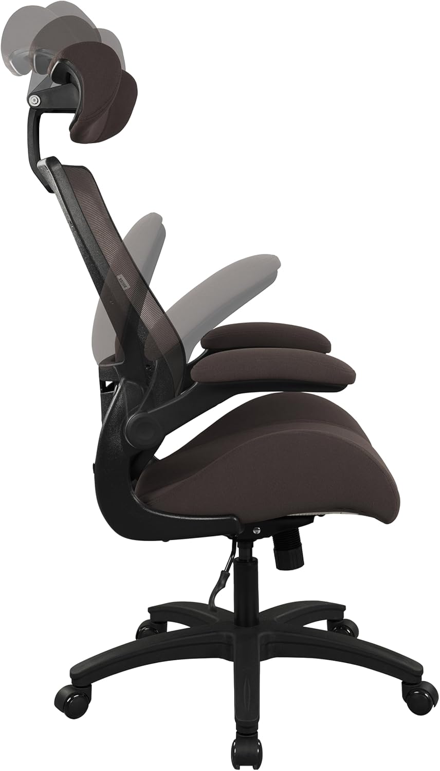 BOLISS Silla de oficina ergonómica de malla de 400 libras, silla de escritorio con respaldo alto, reposacabezas ajustable con brazos abatibles,