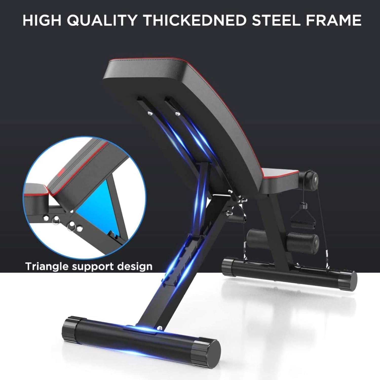 Taburete plegable con mancuernas  Banco de pesas ajustable  Plegable planoinclinadoDecline Bench Press  Banco para sentarse  para entrenamiento en