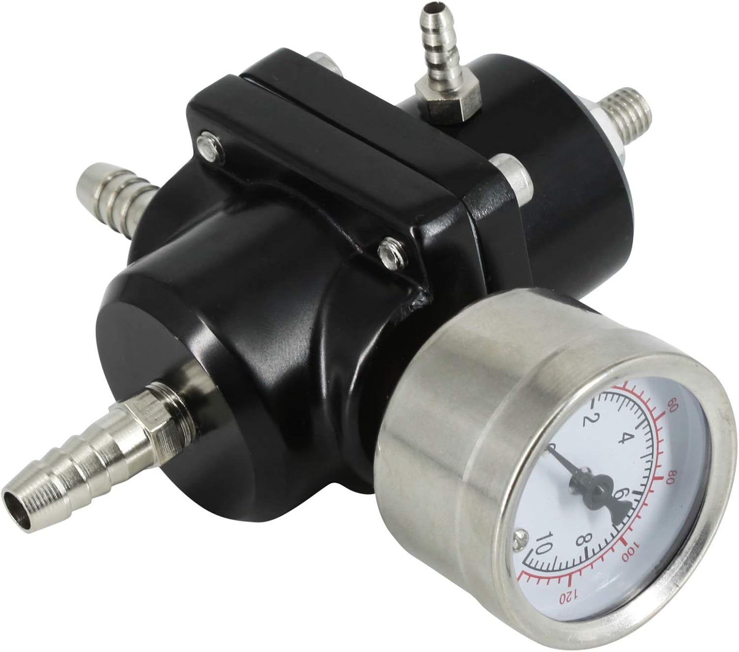 Kit de regulador de presión de combustible ajustable universal, regulador de presión de inyección de aceite de gas de aluminio con calibre de 0-140