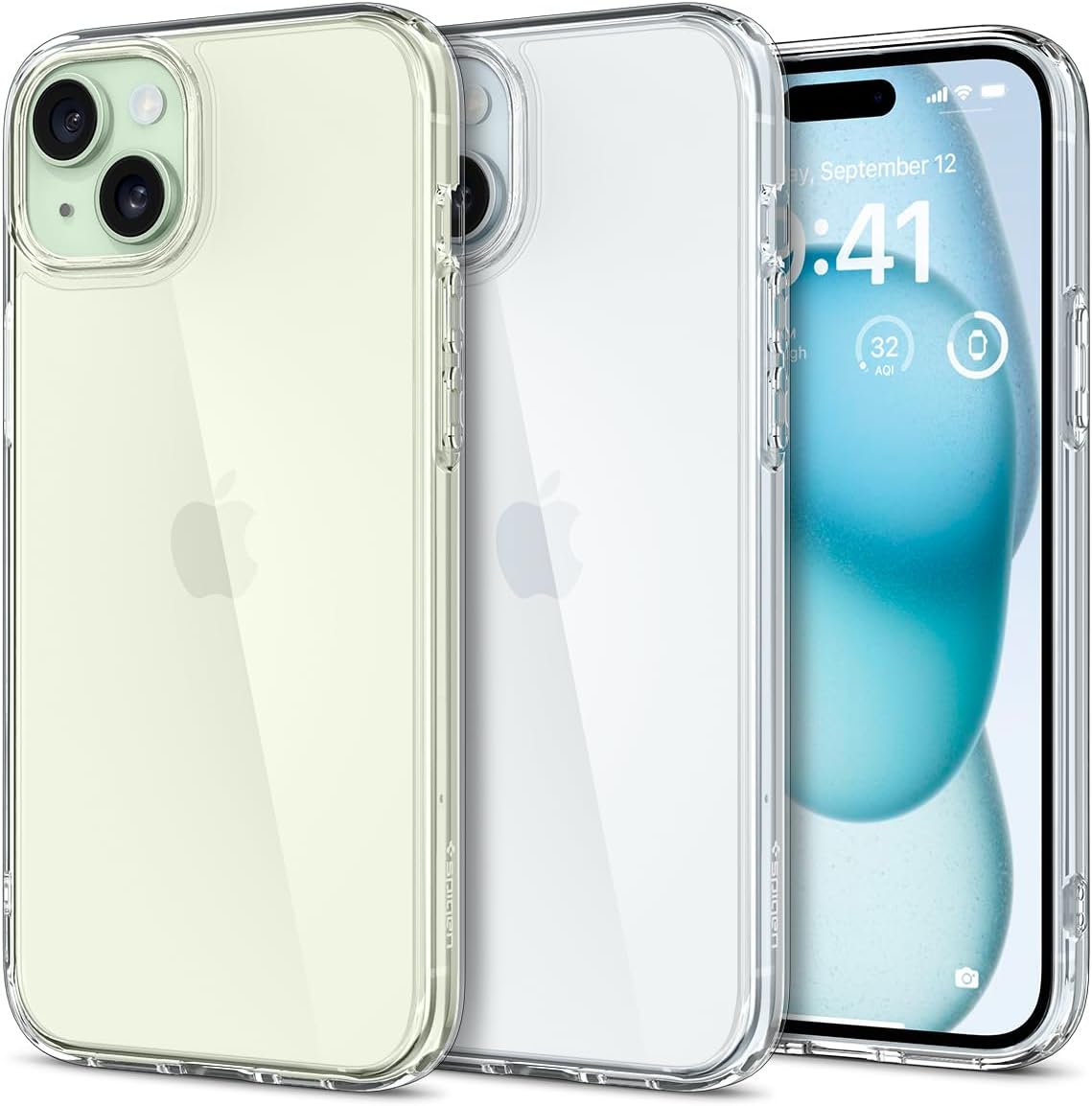 Spigen Funda ultra híbrida diseñada para iPhone 15 Plus (2023), antiamarilleo protección de grado militar – Transparente