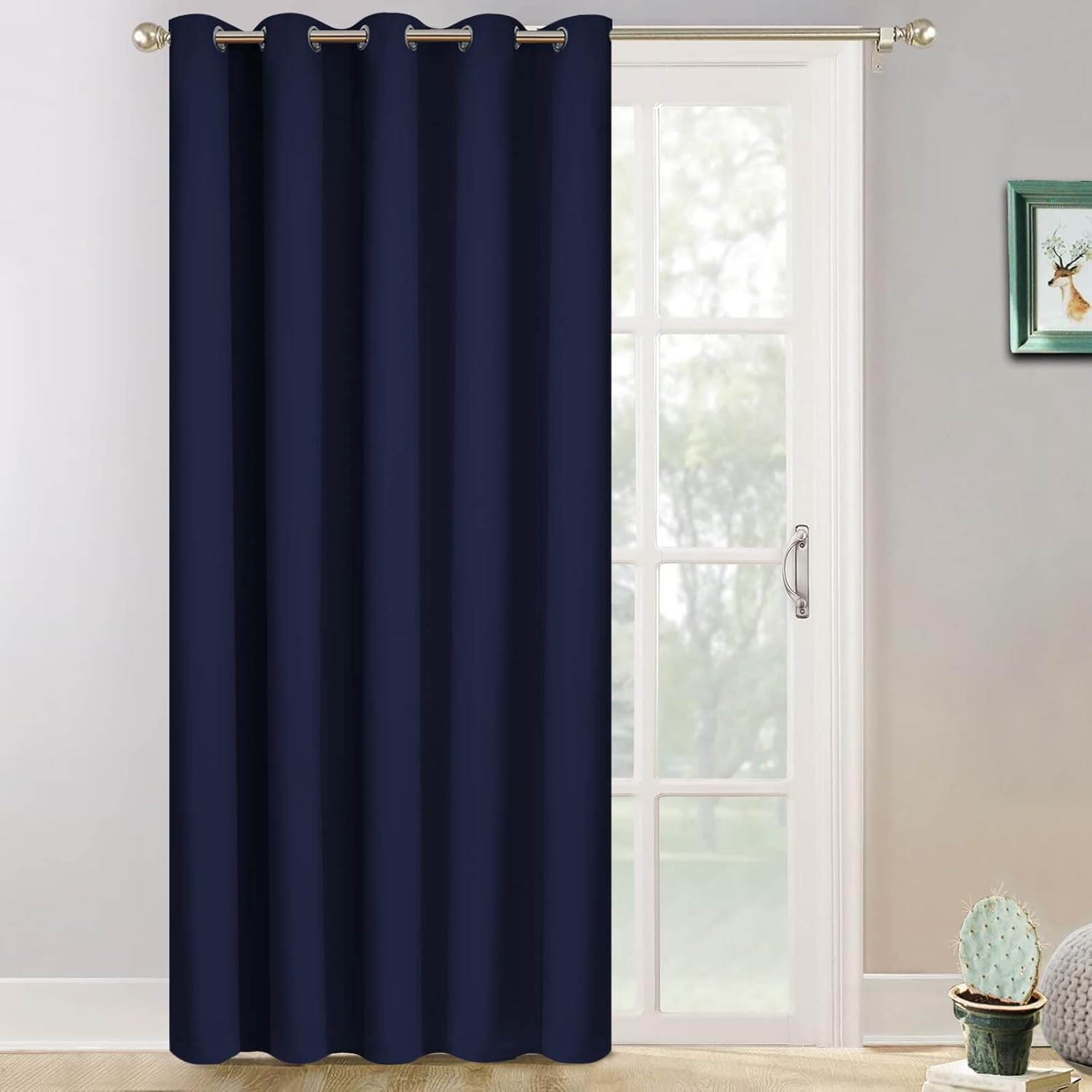 Yakamok Panel de cortina de puerta de patio, cortinas aislantes para puerta corrediza, cortinas con ojales, cortinas extra anchas, cortinas para