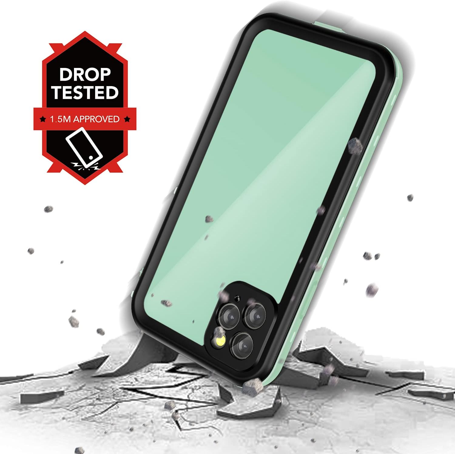 Janazan Funda impermeable para iPhone 12 Pro Max, funda protectora subacuática con protector de pantalla integrado, resistente a los golpes y a la