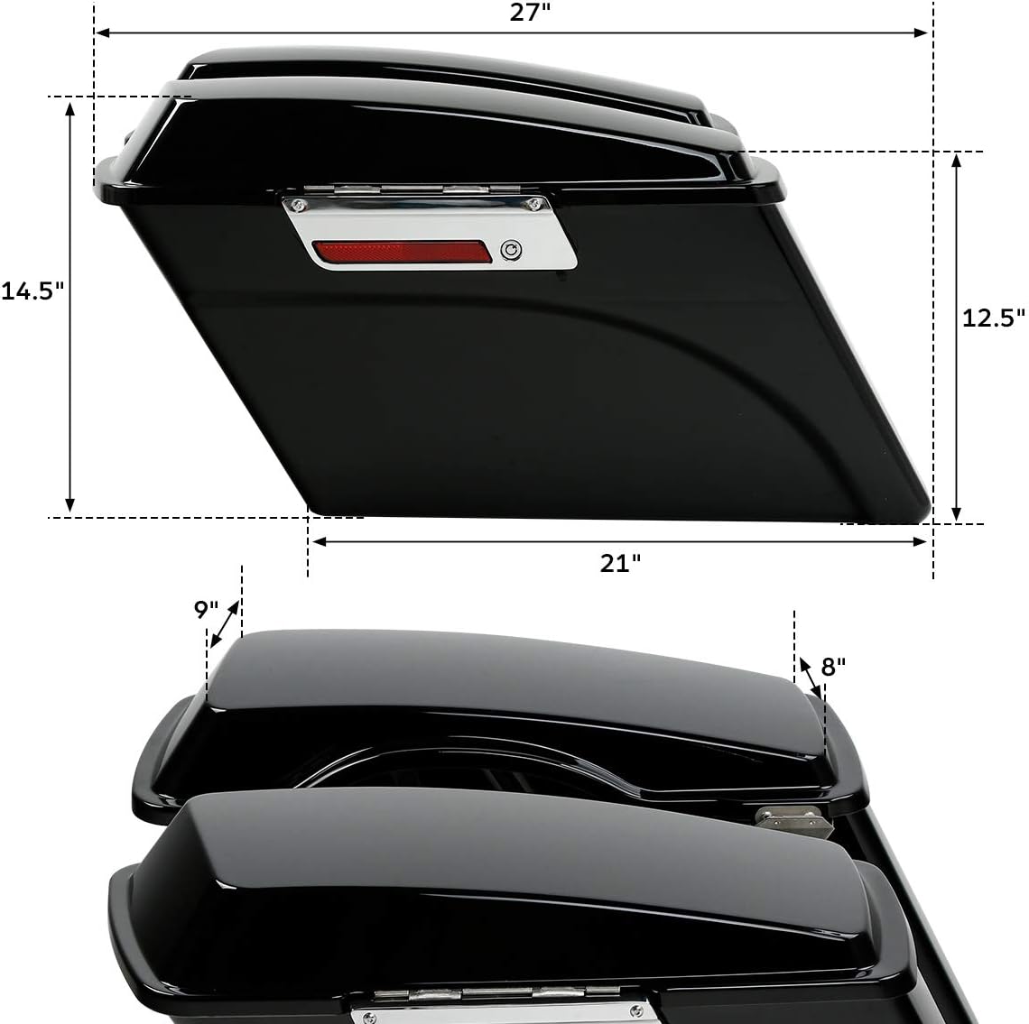 TCMT Bolsa rígida para alforjas y forros de alfombra para Harley HD Touring CVO Road Glide Road King Street Glide Electra Glide Ultra Classic