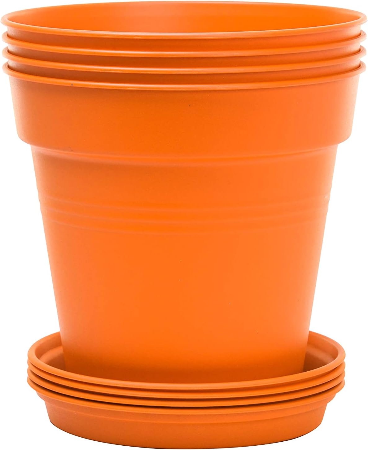 Mintra Home – Paquete de 4 macetas de jardín (color naranja, 13 cm5 pulgadas de diámetro)