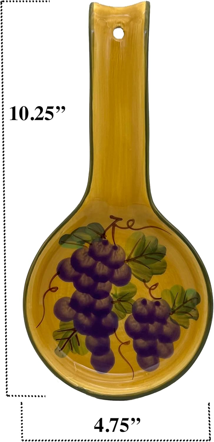 Collection de cerámica pintada a mano Tuscany Grape., SPOON REST