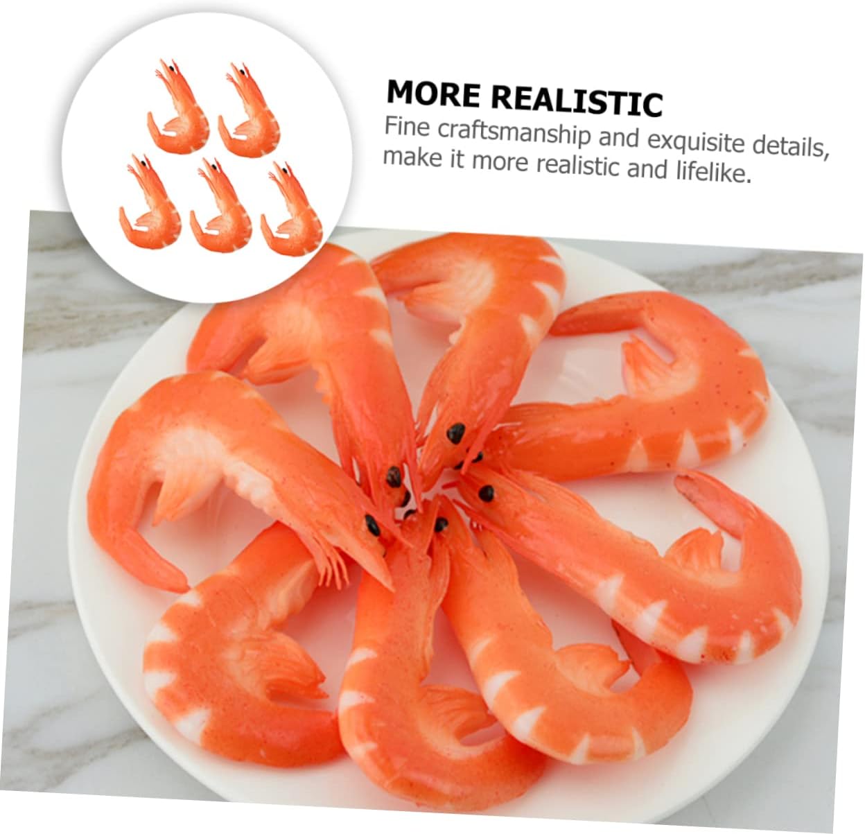5 piezas de camarón artificial mini juguete Halloween accesorios mini juguetes para niños modelo de camarón falso simulación pescado carne mariscos