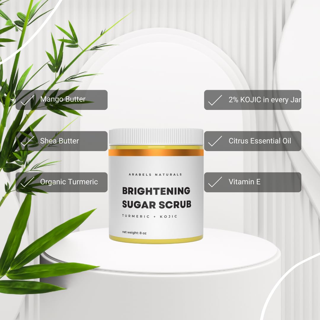 All-Natural Turmeric Glow Scrub for rough & textured skin, Dark Marks, Acne Scars, Skin Brightening exfoliating Scrub for Dark Spots, Dark Inner
