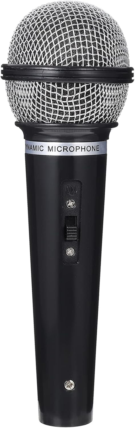 Micrófono falso de juguete de simulación de micrófono, micrófono de plástico para niños pequeños, juguetes para niñas adolescentes (negro)