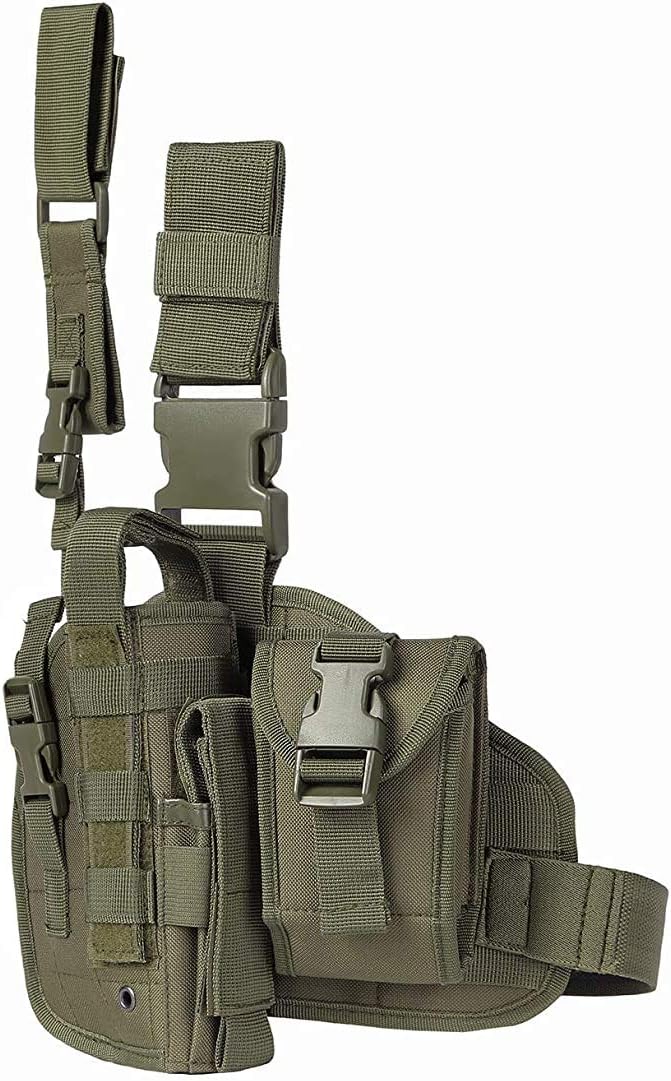Funda táctica de pierna caída con bolsa de revista, táctica militar, pistola MOLLE, pistola, muslo, pistola, pistola, pistola, pistola, ajustable,