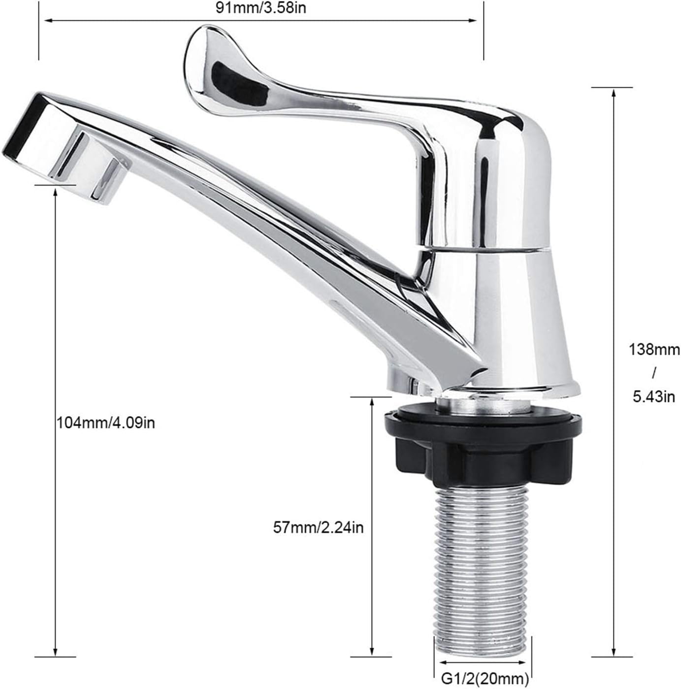 Grifo de lavabo de baño ABS de plástico solo grifo frío grifo de agua lavabo de baño Accesorios de fregadero de cocina (B)