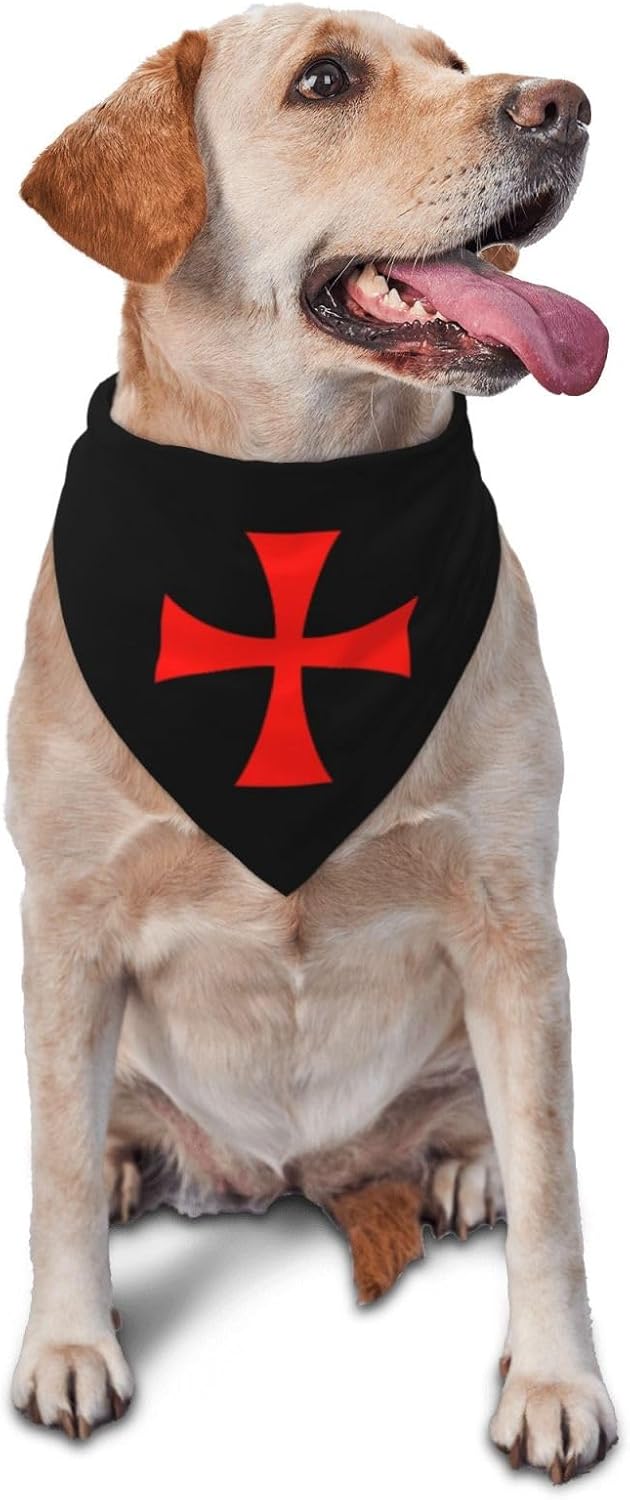 Symbol of The Knights Templar – Pañuelo para perro, bandana para mascotas, baberos para mascotas
