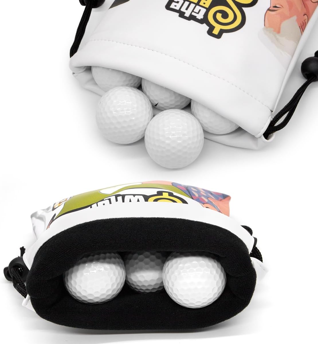 Bolsa de golf para objetos de valor, bolsa de cuero para camiseta de golf con cierre de cordón, bolsa portátil para pelotas de golf, accesorios de