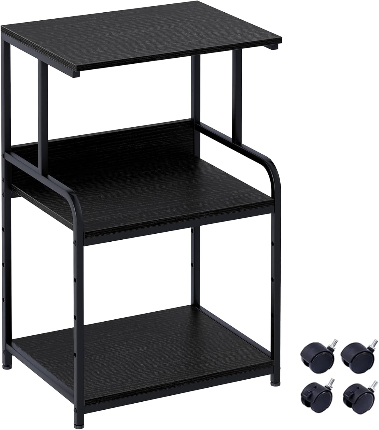 Printer Stand with Storage Shelf,3 Tier Printer Cart with Wheels,Mobile Printer Table for Home Office,Stands for Printer Heat Press Scanner