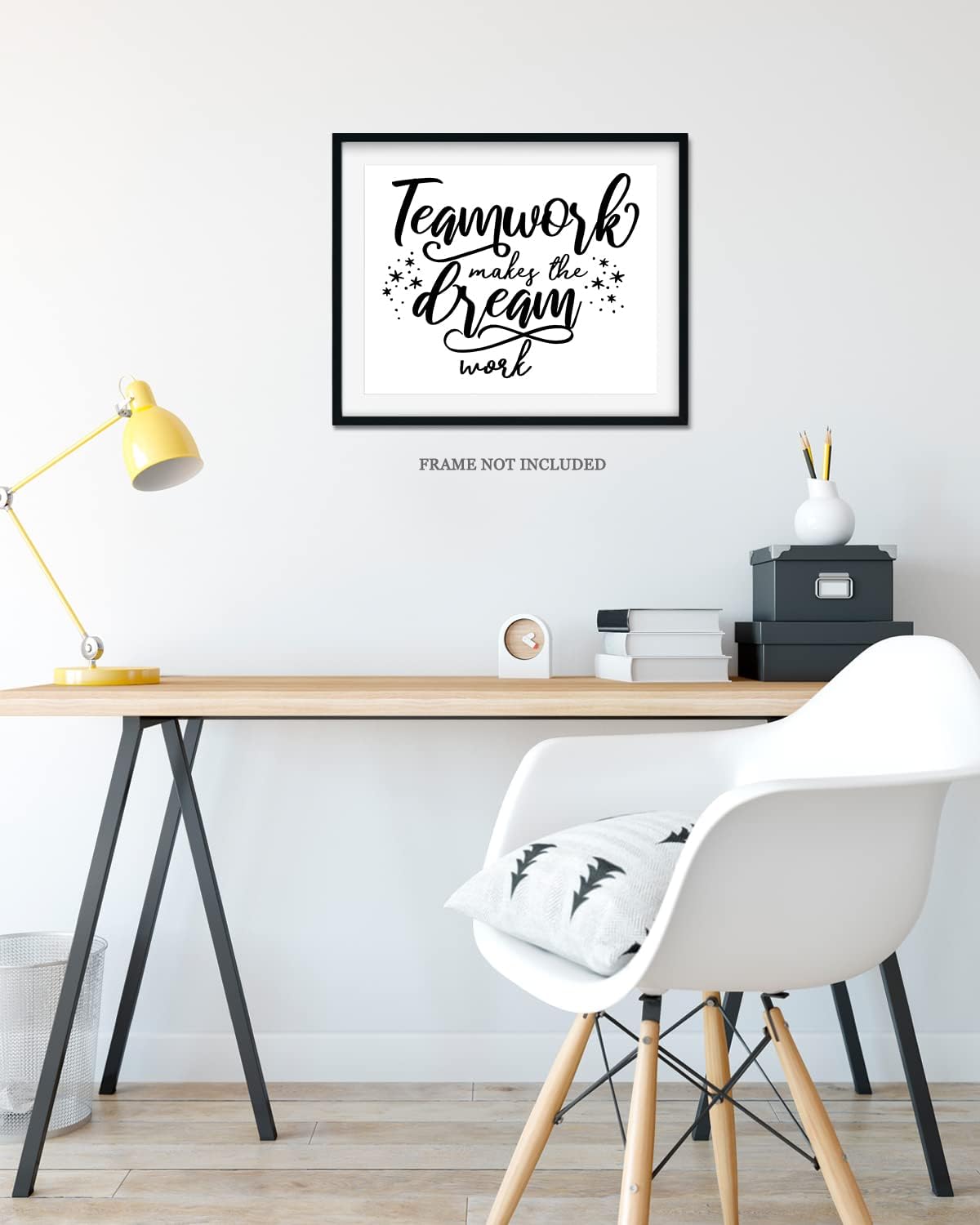 Govivo Teamwork Makes The Dream Work – Impresión artística de pared con cita motivacional, impresión de decoración de pared, póster o lienzo para