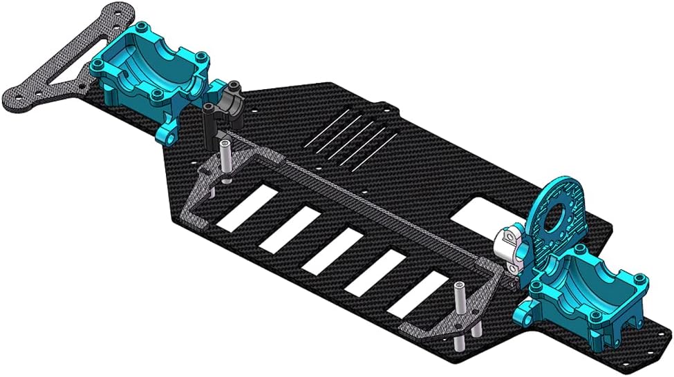 Caja de cubierta inferior de carbono para Tamiya TT-02 TT-02RS TT-02FT Actualizaciones de chasis