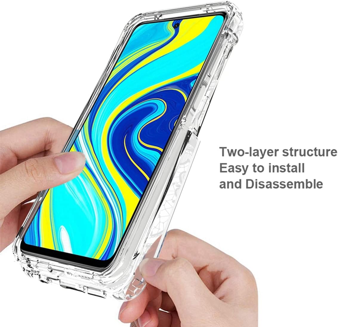 Funda para teléfono Redmi Note 9 ProNote 9 Pro MaxNote 9SM2 Pro con protector de pantalla de vidrio templado, funda protectora de cuerpo completo