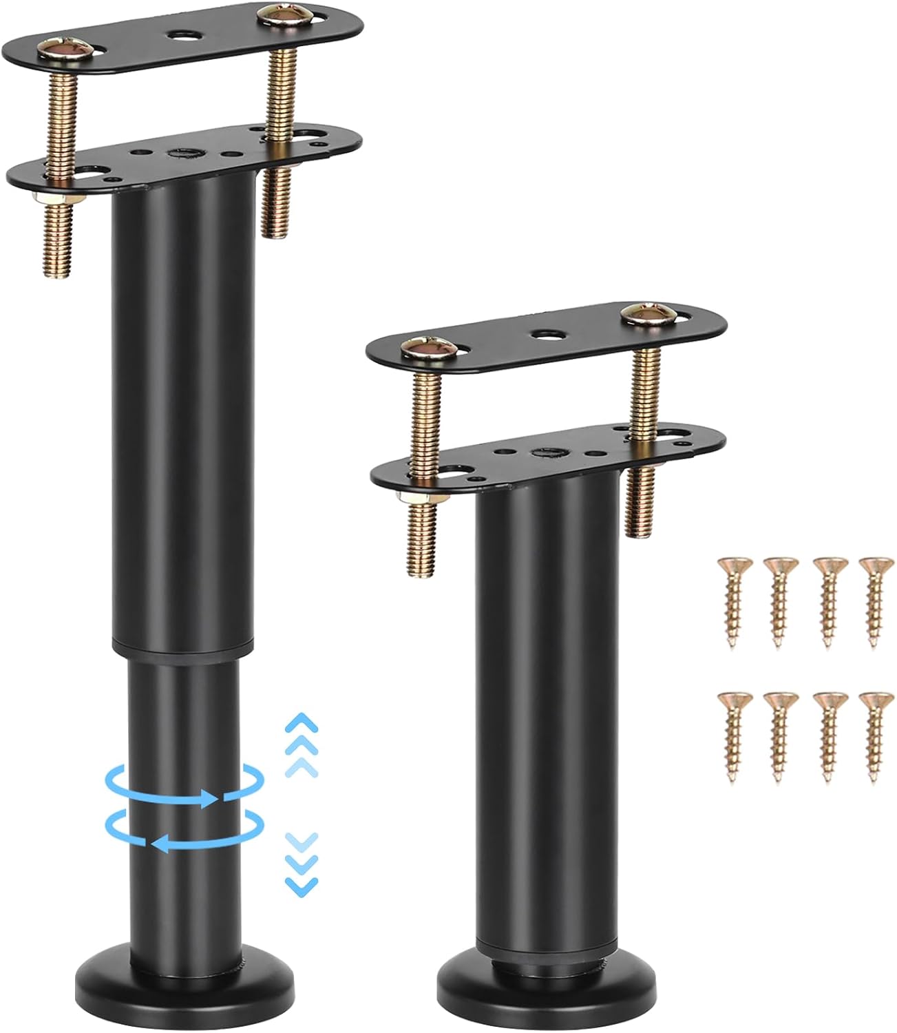 2 patas de soporte ajustables para marco de cama, patas de soporte de metal resistente con base más ancha (7 a 13 pulgadas)