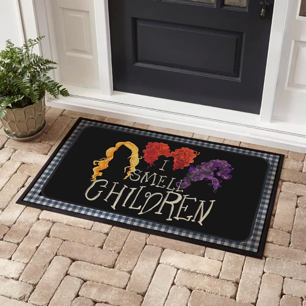 Felpudo decorativo para niños de Halloween I Smell de 17 x 29 pulgadas, antideslizante y lavable, alfombra de bienvenida de temporada para