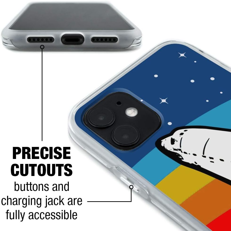 Funda híbrida de goma híbrida con logotipo de la NASA con arco iris, compatible con iPhone 8, 8 Plus, X, 11, 11 Pro, 11 Pro Max de Apple