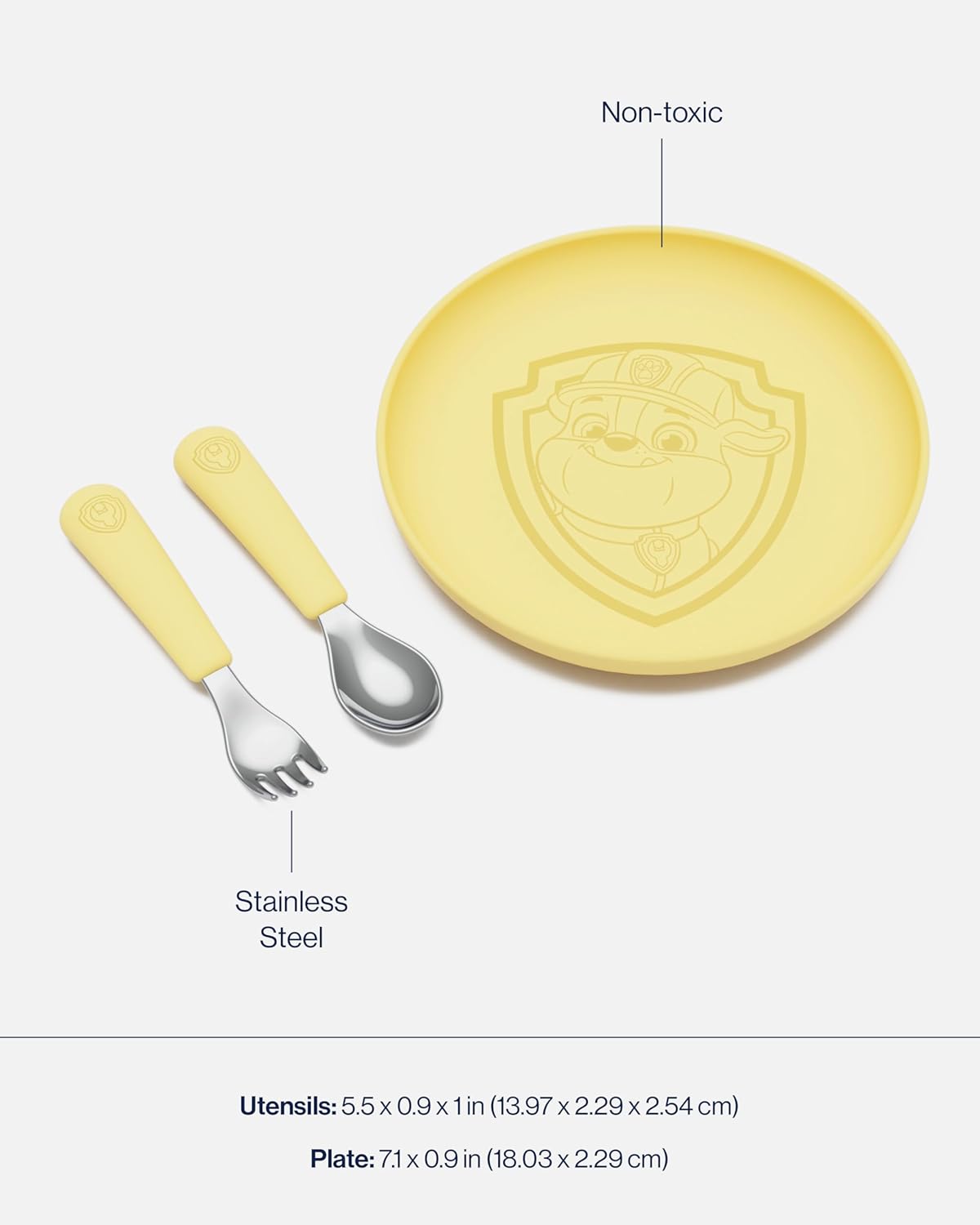 Lalo PAW Patrol – Juego de platos y utensilios para niños, apto para lavavajillas, sin BPA durante más de 12 meses, incluye plato, cuchara