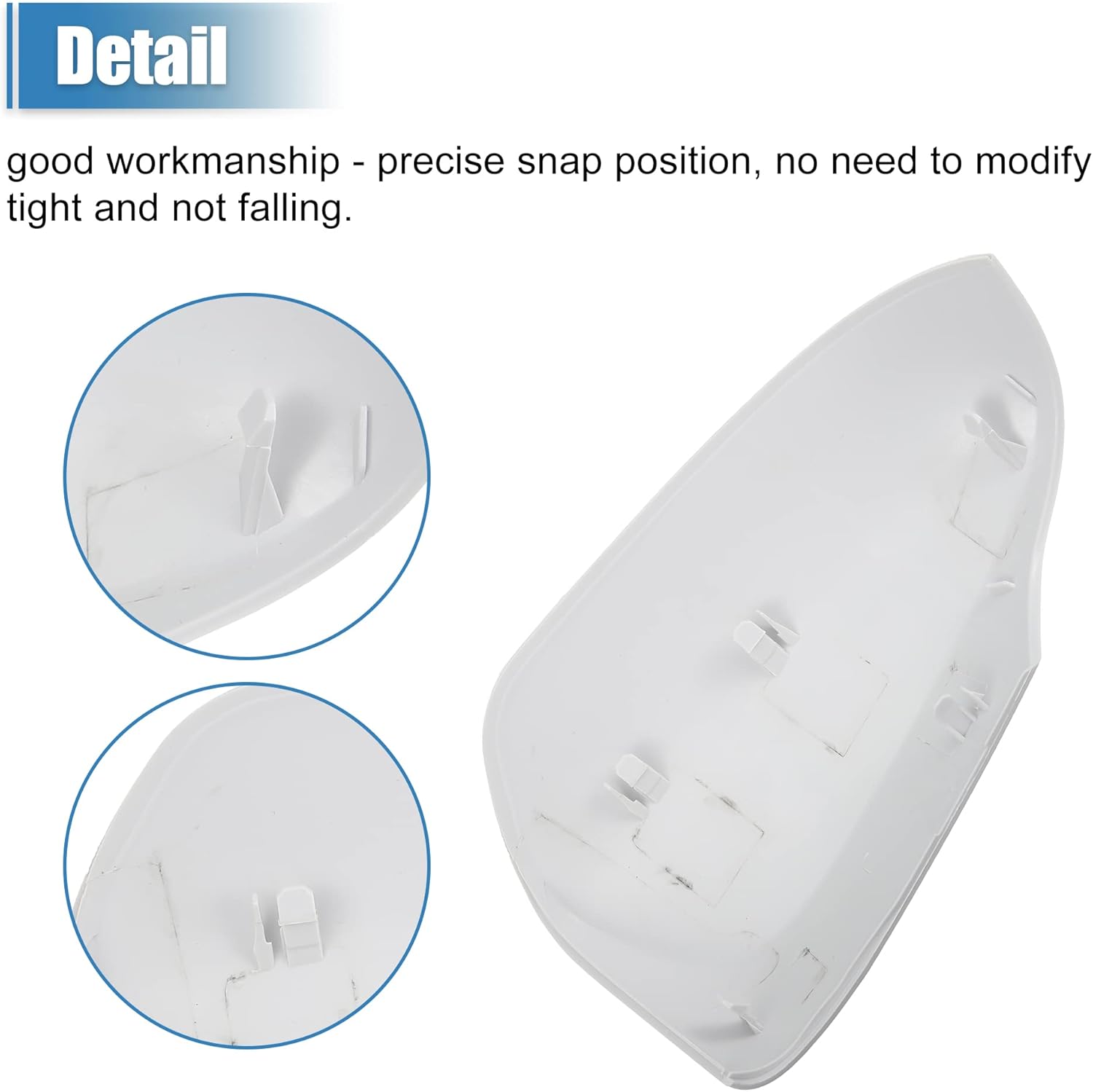 X AUTOHAUX Cubierta de espejo retrovisor sin pintar, panel de cubierta de espejo lateral derecho para Toyota Corolla 2014-2019 (solo para modelos