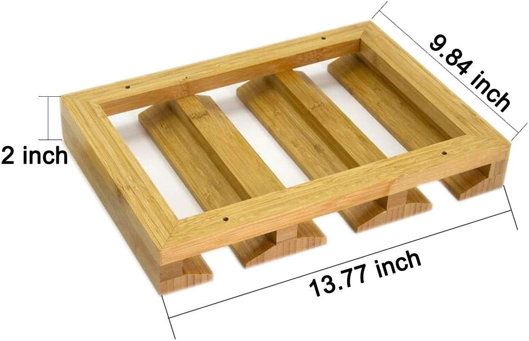 Bamboo Wine Glass Holder, Hold Up to 6 Wine Glasses, Hanging Stemware Display Rack, Under Cabinet Mounted Wine Glass Drying Storage Hanger Organizer