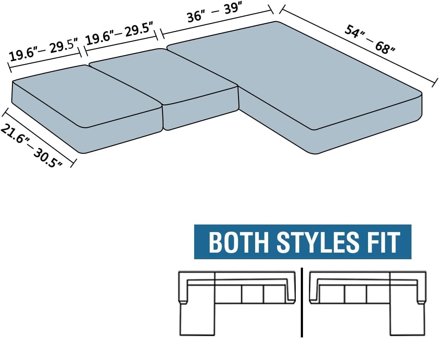 ADPON Fundas de terciopelo para sofá modular, funda de cojín para sofá, funda de cojín independiente en forma de L para sofá seccional izquierdo o