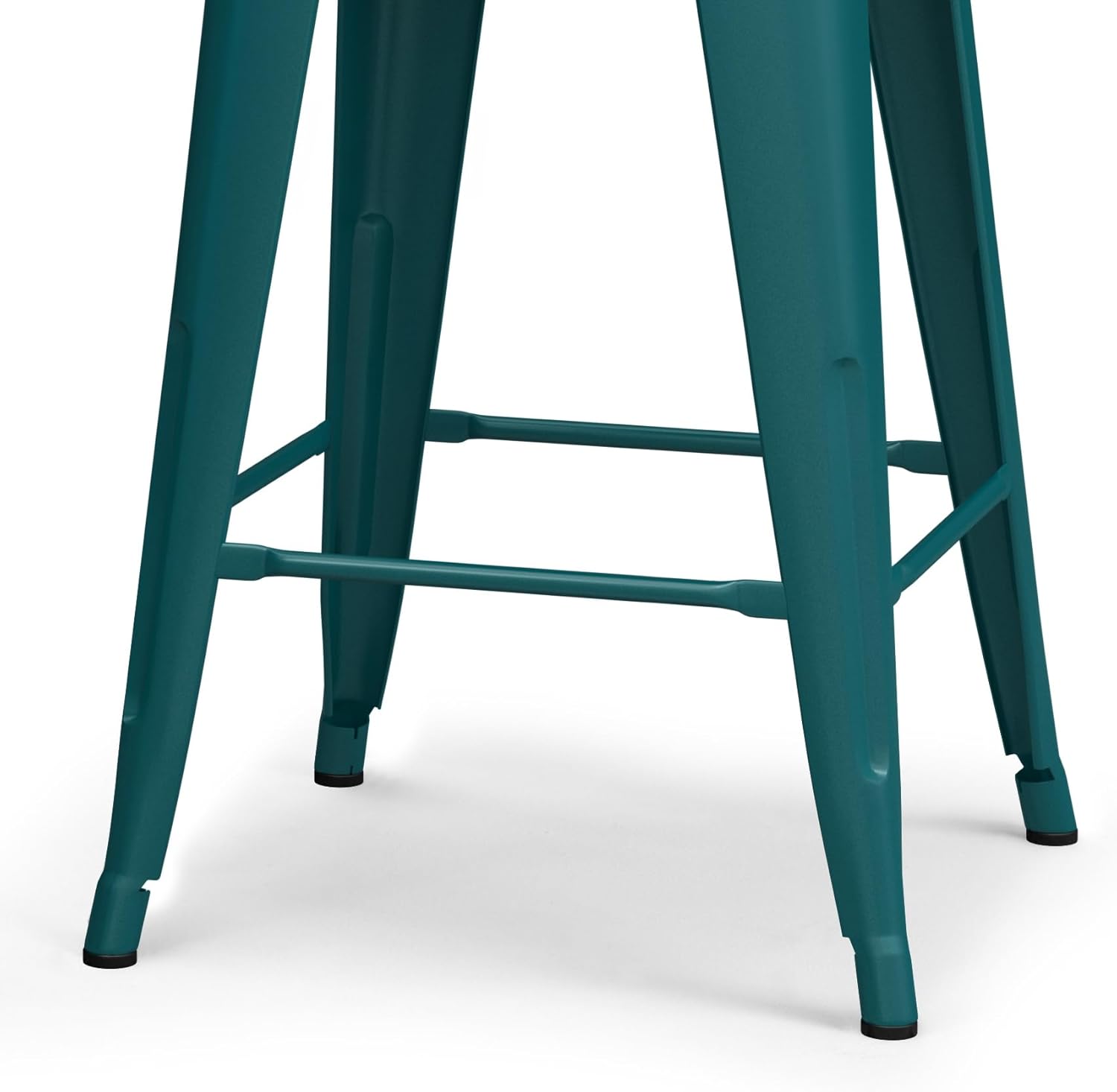 SIMPLIHOME Rayne Taburete de 24 pulgadas de altura de mostrador, de metal azul turquesa, cuadrado, juego de 4, para la cocina y el comedor,