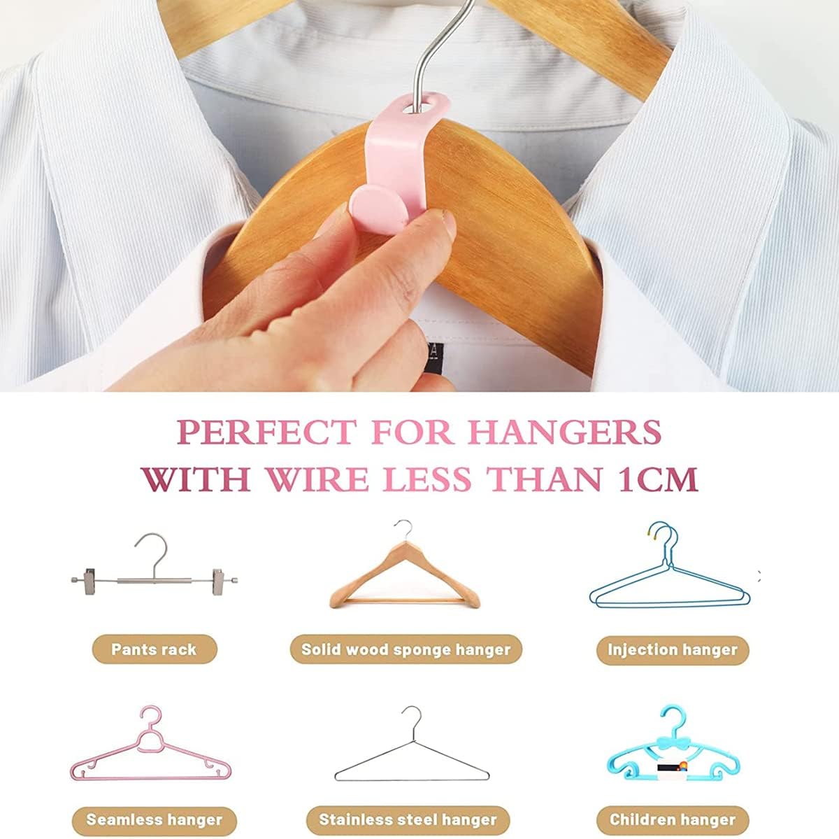 Ganchos de conector para colgar ropa, 40 piezas, perchas de plástico para ahorrar espacio para ropa de armario, ganchos de plástico para colgar ropa