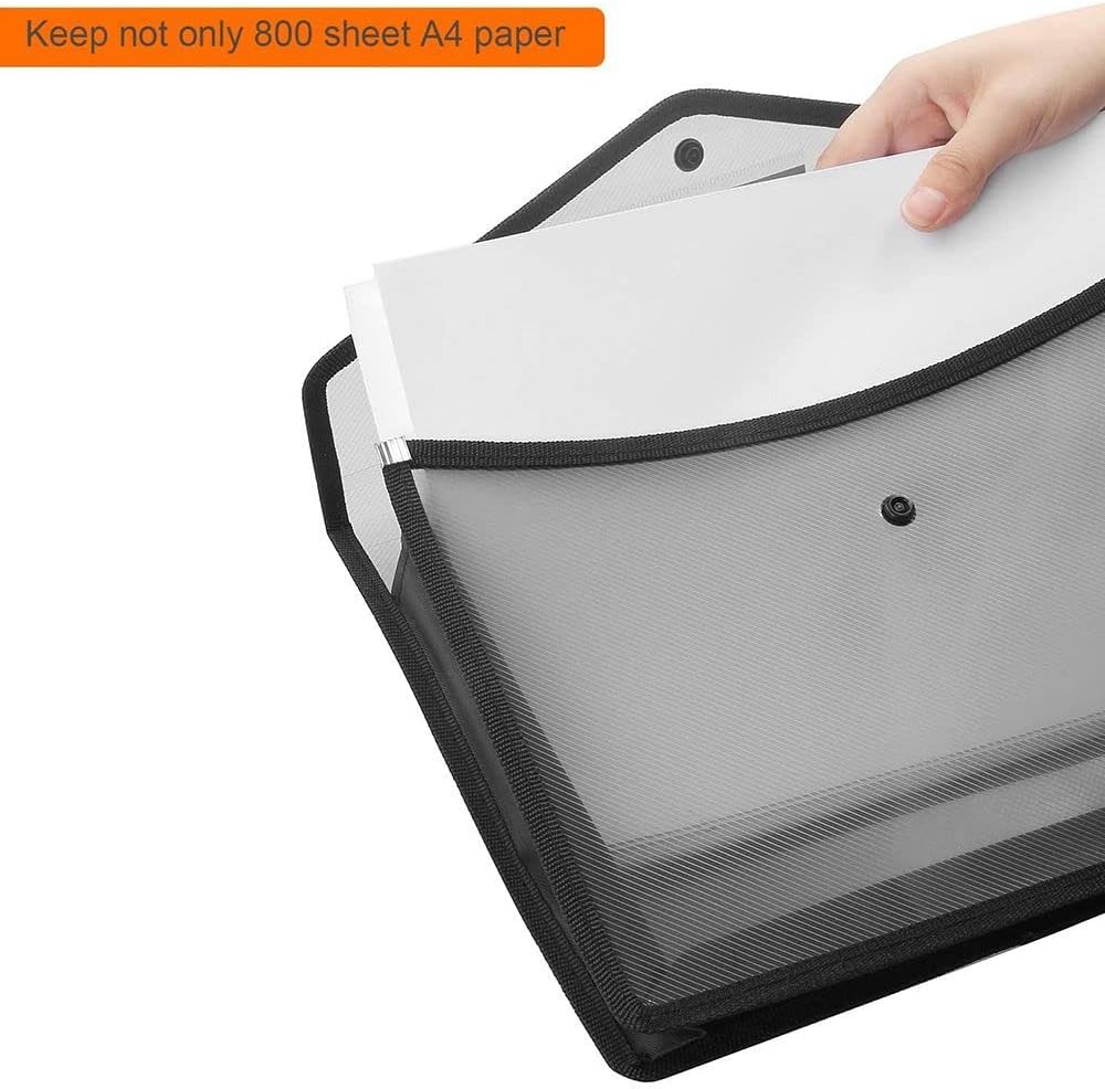 Carpeta de archivos, bolsa de archivos transparente, bolsa de almacenamiento para organización del hogar con botón, bolsa de documentos de gran