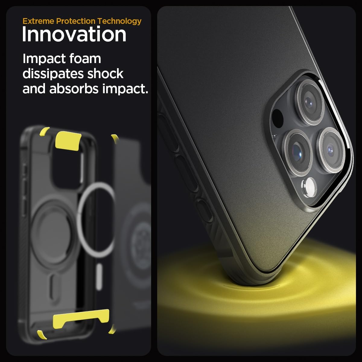 Spigen MagFit – Funda magnética resistente diseñada para iPhone 15 Pro Max, tecnología de protección extrema compatible con MagSafe (2023), color