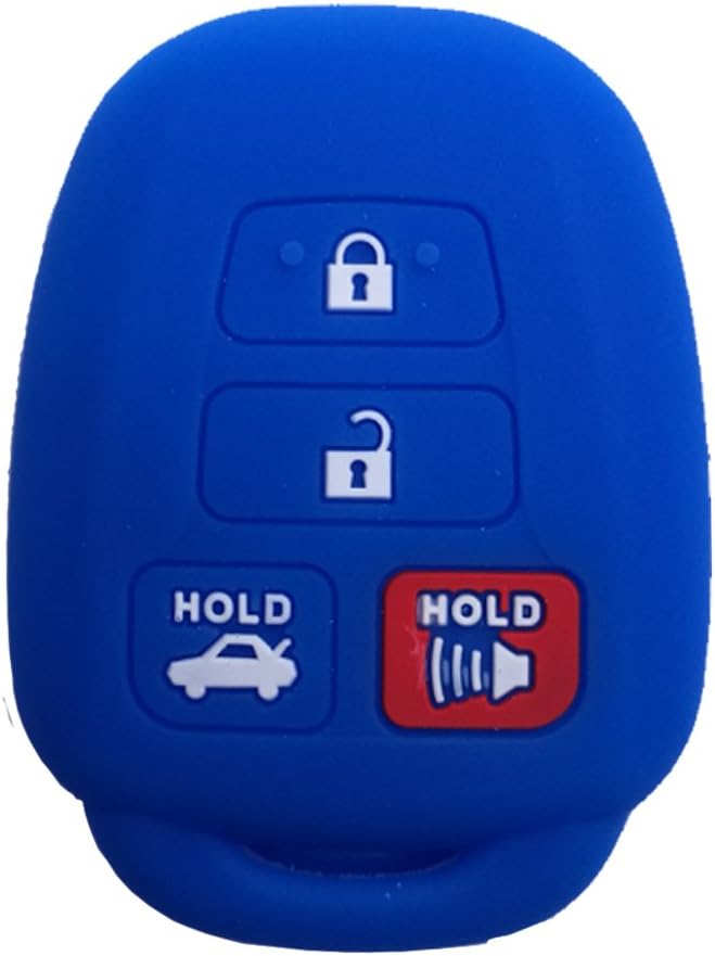 Coolbestda Funda de silicona con 4 botones para llavero con mando a distancia sin llave, soporte protector para Toyota Corolla SE Camry SE LE