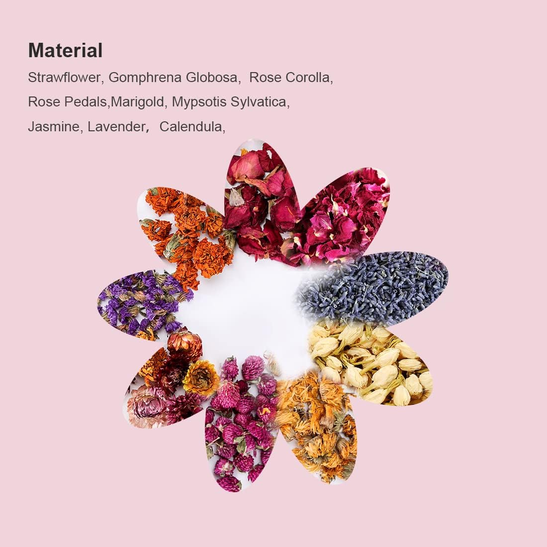 Flores naturales y hierbas para ropa de cama de hámster, 10.5 onzas, hierbas verdes suaves para decoración de hábitat, ropa de cama de conejillo de